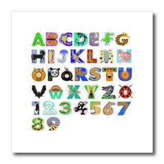 3dRose ht_109686_3 Adorable Alphabet Letters in Animal Forms Iron on Heat Transfer for White Material, 10 by 10 Inch