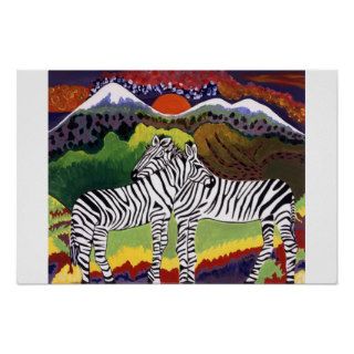 ZEBRA SUNSET,  African Collection  Poster