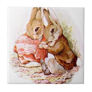 Cute Adorable Bunny Rabbits Ceramic Tile