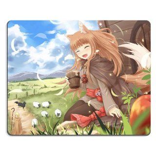 Spice And Wolf Kraft Lawrence Holo Mouse pads Anime Game Manga Comic ACG Customized Made to Order Support Ready 9 7/8 inch (250mm) x 7 7/8 inch (200mm) x 1/16 inch (2mm) High Quality Eco friendly Cloth with Neoprene rubber woocoo mouse pad desktop mousepad