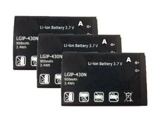 3 pieces Battery for LG MN240 UN430 LN240 GS390 Prime LN240 LX370 LGIP 430N 900mAh Cell Phones & Accessories