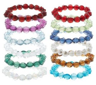 Set of 12 Colors of Birthstone Bead Stretch Bracelets —