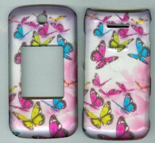 Pink Butterfly LG Wine 2 UN430 US Cellular hard phone cover Cell Phones & Accessories