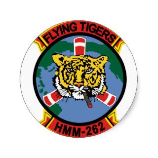 HMM 262 Flying Tigers Round Stickers