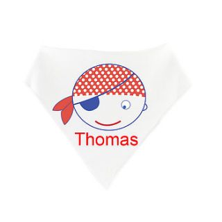 personalised pirate dribble bib by little baby boutique