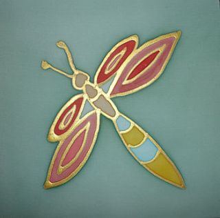 hand painted silk on canvas   dragonfly by victoria wornum designs