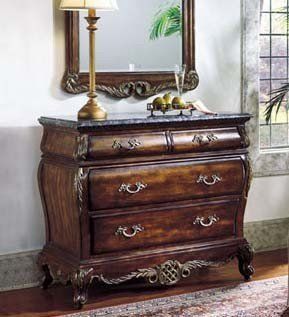 Entry Way Accent Bombe Chest Walnut Finish   Storage Chests