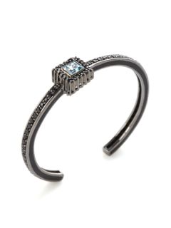 Black Sapphire & Blue Topaz Gothic Square Cuff by M.C.L. By Matthew Campbell Laurenza