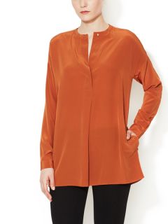 Oversized Silk Blouse with Pockets by Vince