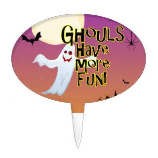 Ghouls Have More Fun, Funny Halloween Cake Pick