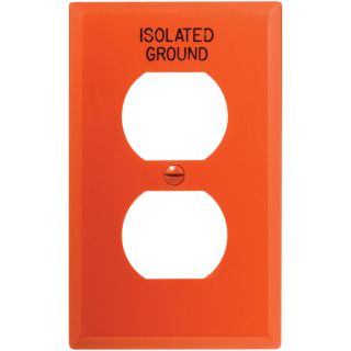 Cooper Wiring Devices 1 Gang Orange Standard Duplex Receptacle Nylon Wall Plate