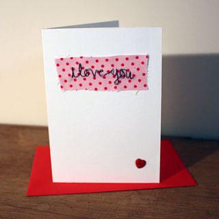 'i love you' valentines' card by spotted duck designs