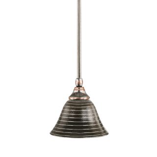 Brooster 7 in W Black Copper Mini Pendant Light with Textured Shade