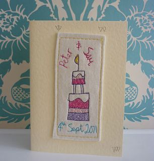 personalised wedding cake card by seabright designs