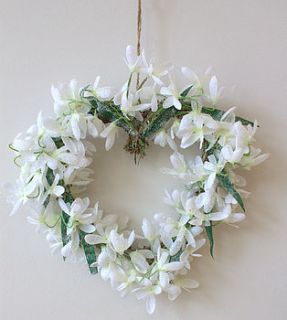 snowdrop heart wreath by ella james