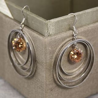 triple hoop gem earrings by my posh shop