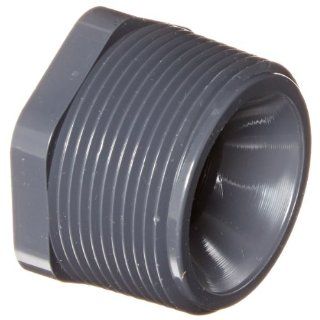 Spears 439 G Series PVC Pipe Fitting, Bushing, Schedule 40, Gray, 1 1/2" NPT Male x 3/4" NPT Female Industrial Pipe Fittings