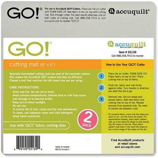 Accuquilt GO Cutting Mat 2 pack   6" x 6"