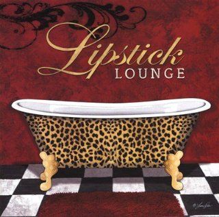 Lipstick Lounge Art Poster PRINT Lauren Rader 12x12  