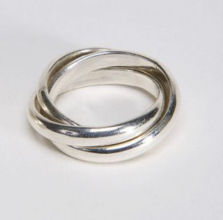 silver triple ring by tisan jewellery
