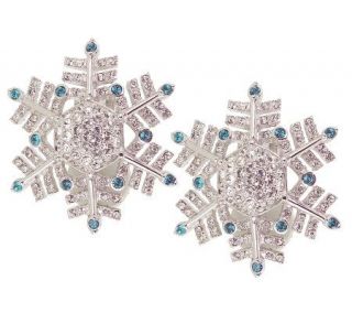 Joan Rivers Delicate Crystal Snowflake Clip Earrings —