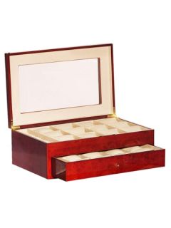Large Dark Burlwood Watch Case & Display Box by Steinhausen