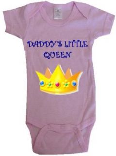DADDY'S LITTLE QUEEN   BigBoyMusic Baby Designs   White or Pink Baby One Piece Bodysuit Clothing