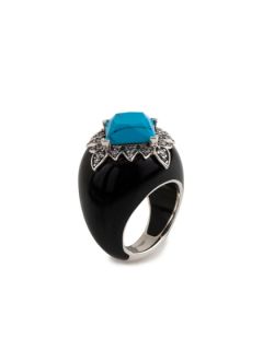 Turquoise Faceted Stone Ring by Miriam Salat