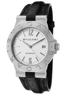 Bvlgari LCV35WSLD  Watches,Mens Diagono Sports Mechanical/Automatic White Dial Black Leather, Luxury Bvlgari Automatic Watches