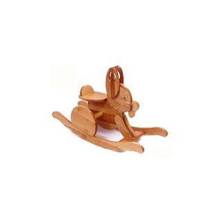 wooden rocking rabbit by hibba toys of leeds
