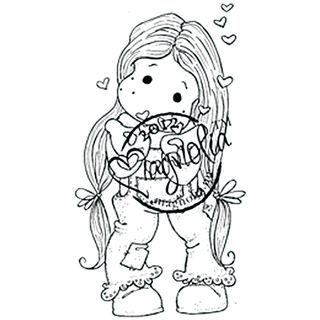 With Love 'Tilda Blowing Hearts' Cling Rubber Stamp Magnolia Clear & Cling Stamps