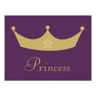 Gold Crown Purple Princess Poster