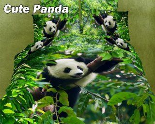 Dolce Mela DM434T Cute Panda Twin Cotton Duvet Cover Set   Panda Bedding