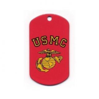Red ''USMC G&A" Stenciled Dog Tag W/Chain Clothing