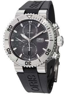 Oris 67476557253RS  Watches,Mens Divers Grey Dial Black Rubber, Casual Oris Automatic Watches