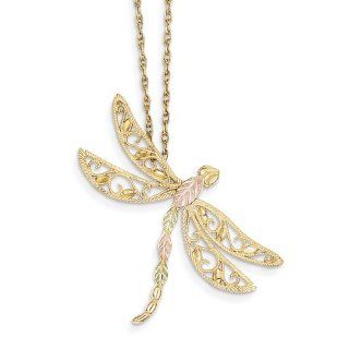 10k Black Hills Gold Dragonfly Pendant Jewelry