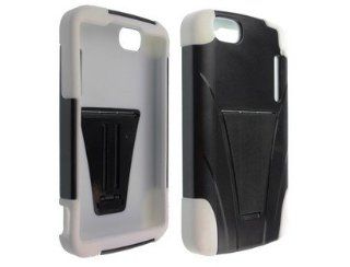 Hybrid Phone Cover Case White with Built In Kickstand for Alcatel One Touch Ultra 960C Cell Phones & Accessories