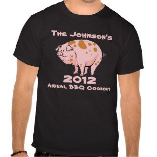 Funny Pig Annual Family BBQ Cookout Party Custom Tee Shirt