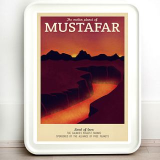 star wars mustafar retro travel print by teacup piranha