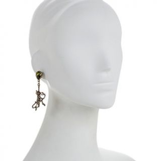 "No Monkey Business" Crystal Accented Drop Earrings