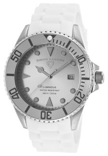 Swiss Legend 21344 02S WHT  Watches,Mens Luminous Silver Dial White Silicone, Casual Swiss Legend Quartz Watches