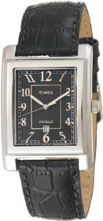 Timex Men's T2M438 Classic Black Leather Strap Watch Timex Watches