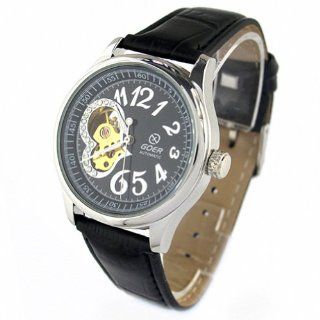 Youyoupifa Black Skeleton Synthetic Leather Strap Unisex's Watch at  Men's Watch store.