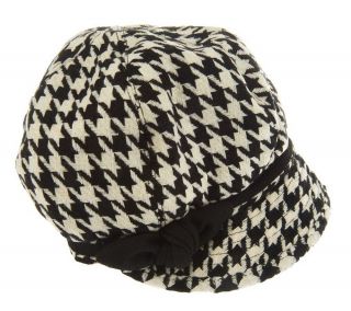San Diego Hat Company Houndstooth Cap with Side Bow Detail —