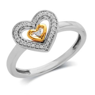 10 CT. T.W. Diamond Double Heart Frame Ring in Sterling Silver and