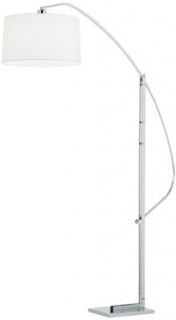 Lite Source LS 81560C/WHT Karm Adjustable Floor Lamp, Chrome with White Fabric Shade    