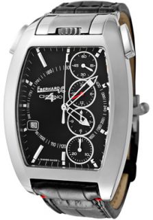EberHard & Co. MTE31047 2STR  Watches,Mens Chrono 4 Automatic Chronograph Black Dial Black Genuine Crocodile, Chronograph EberHard & Co. Automatic Watches