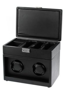 Collectors WW 1102  Watches,Black Dual Watch Winder and Storage Box, Watch Accessory Collectors Winder Watches
