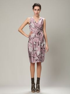 Printed Silk Faux Wrap Dress by Moschino Cheap & Chic