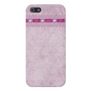 Pink Lace Ribbon & Diamonds iPhone 5 Cover